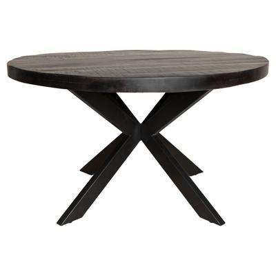 Eetkamertafel zwart | Denver | rond | Mangohout | 76(h) x 10 cm