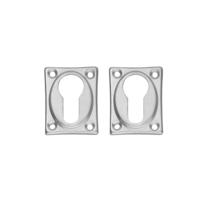 Intersteel Rozet profielcilindergat Rechthoekig Verlengd Chroom Mat - thumbnail