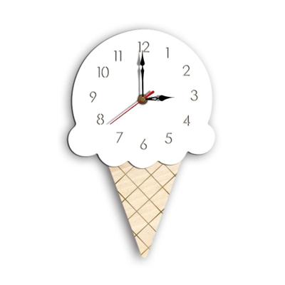 Ice Cream styling decoratieve Wandklok (wit)