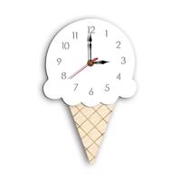 Ice Cream styling decoratieve Wandklok (wit) - thumbnail