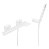 Badmengkraan Tres Loft Colors Waterval met Handdouche 29,2x13,8 cm Rond Mat Wit - thumbnail