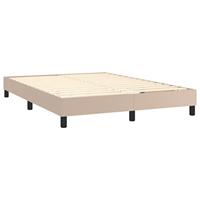 Boxspring met matras en LED kunstleer cappuccinokleur 140x190cm - thumbnail