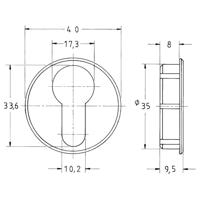 Junie cilinderrozet 7421 mat nikkel rond 35mm - thumbnail