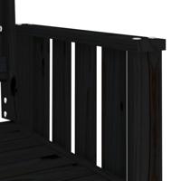 Tuinbank met tafel 2-zits massief grenenhout zwart - thumbnail
