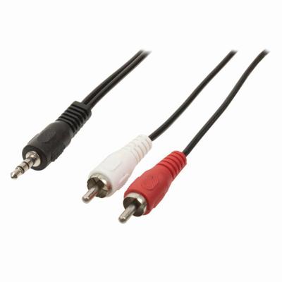 Stereo-Audiokabel | 3,5 mm Male - 2x RCA Male | 1,0 m | Zwart