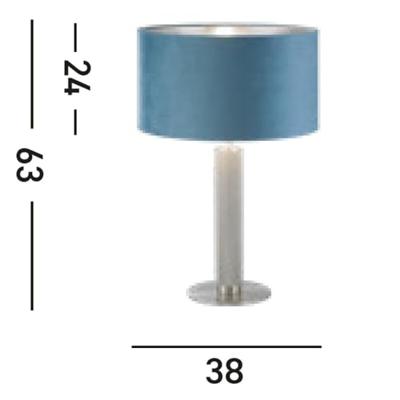 Searchlight TafellampLondon goud met blauwe kap - EU65721TE