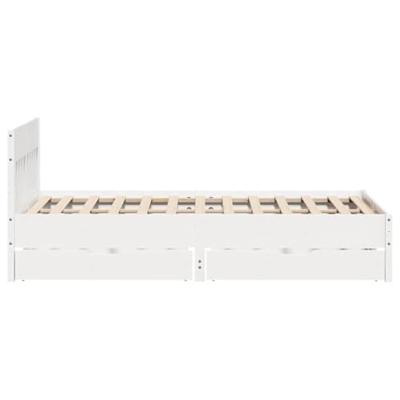 Bedframe zonder matras massief grenenhout wit 120x190 cm
