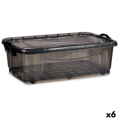 Opbergdoos op Wielen Kipit Antraciet Plastic 30 L 40 x 20,5 x 63 cm (6 Stuks)