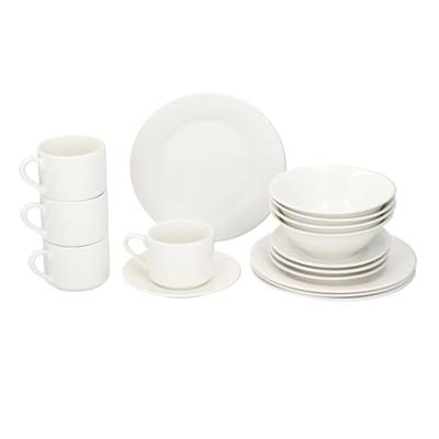 Ontbijtset 16 delig wit aardewerk