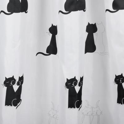 Douchegordijn Differnz Cats Polyester 180x200 cm Zwart Differnz Douchegordijn Differnz Cats Polyester 180x200 cm Zwart Differnz