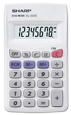 Sharp EL-233 S Zakrekenmachine Wit Aantal displayposities: 8 werkt op batterijen (l x b x h) 105 x 62 x 8 mm Sharp EL-233 S Zakrekenmachine Wit Aantal displayposities: 8 werkt op batterijen (l x b x h) 105 x 62 x 8 mm