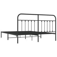 Bedframe met hoofdbord metaal zwart 183x213 cm - thumbnail