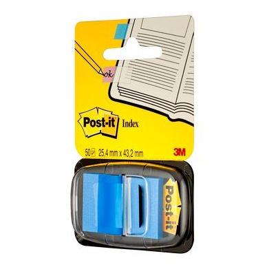 Post-it index standaard, ft 24,4 x 43,2 mm, houder met 50 tabs, blauw
