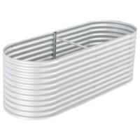 VidaXL Plantenbak verhoogd 240x80x81 cm gegalvaniseerd staal zilver - thumbnail