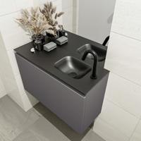 MONDIAZ OLAN 80cm toiletmeubel dark grey. LEX wastafel urban rechts 1 kraangat - thumbnail
