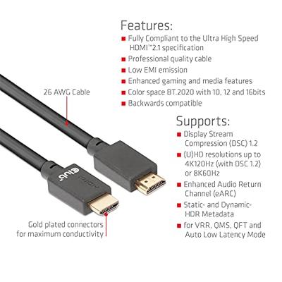 Club 3D Ultra High Speed HDMI 2.1 gecertificeerde kabel male-male Club 3D Ultra High Speed HDMI 2.1 gecertificeerde kabel male-male