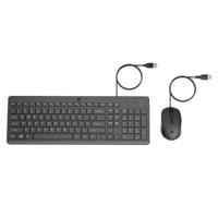 HP 150 Zwart bedraad toetsenbord en muis, AZERTY, nauwkeurig en ergonomisch, stil toetsenbord, ultraplatte toetsen voor snel typen - thumbnail