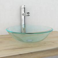 VidaXL Wasbak gehard glas 42 cm transparant - thumbnail