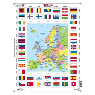 Selecta Larsen kaart europa met vlaggen, 70st. Selecta Larsen kaart europa met vlaggen, 70st.