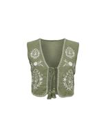 Only Onlthyra Sl Emb Vest Wvn Vest Kalamata Cloud Dancer Emb - thumbnail