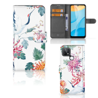 OPPO A15 | Telefoonhoesje | Met pasjeshouder | Bird Flowers - thumbnail