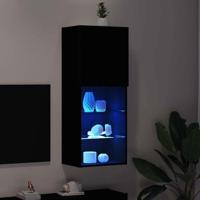 Tv-meubelset Zwart Eiken 40,5 x 30 x 102 cm Bewerkt hout - thumbnail