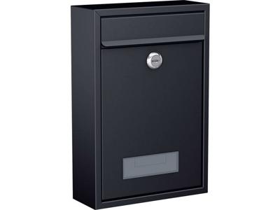 Basi 2170-1305 BK 100M Brievenbus Staal Antraciet (mat) Sleutelslot