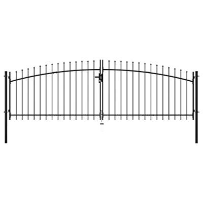 VidaXL Hekpoort dubbele deur met speren bovenkant 400x150 cm