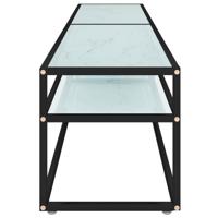 Tv-meubel 200x40x40,5 cm gehard glas witmarmerkleurig - thumbnail