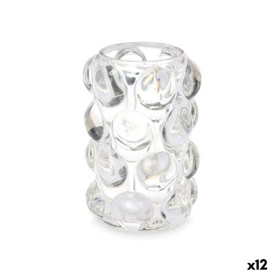 Kaarshouder Microbolletjes Transparant Kristal 8,4 x 12,5 x 8,4 cm (12 Stuks)