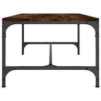 Salontafel 80x50x35 cm bewerkt hout gerookt eikenkleurig - thumbnail