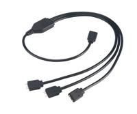 Akasa 3-Pin Addressable RGB LED Splitter and Extension Cable | 1-to-3 aRGB LED Splitter | 3-Pin Connector | 1 Female to 3 Male | 50cm | AK-CBLD07-50BK - thumbnail