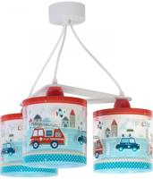 Dalber Kinderkamer hanglampPolice 3-lichts rood met blauw - 60614 - thumbnail