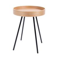 Zuiver Ronde Bijzettafel 'Oak Tray' Eikenhout, 46cm - thumbnail