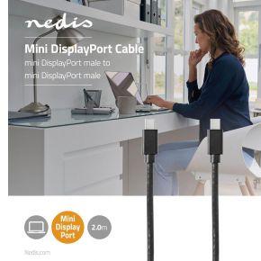 Nedis Mini DisplayPort-Kabel | Mini-DisplayPort Male naar Mini-DisplayPort Male | 48 Gbps | 2 m | 1 stuks - CCGB37504BK20 CCGB37504BK20 Nedis Mini DisplayPort-Kabel | Mini-DisplayPort Male naar Mini-DisplayPort Male | 48 Gbps | 2 m | 1 stuks - CCGB37504BK20 CCGB37504BK20