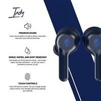 Skullcandy Indy True-draadloze hoofdtelefoon met bluetooth-microfoon, zweet-, water- en stofbestendig (IP55), 16 uur batterijduur, blauw - thumbnail