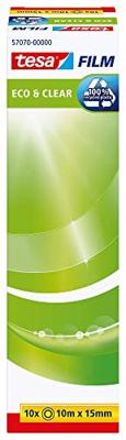 tesa 57070-00000-01 Zelfklevende folie Eco & Clear Transparant (l x b) 10 m x 15 mm 10 stuk(s)