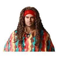 Pruik Bruin Hippie - thumbnail