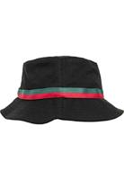 Flexfit FX5003S Stripe Bucket Hat - Black/Fire Red/Green - One Size - thumbnail