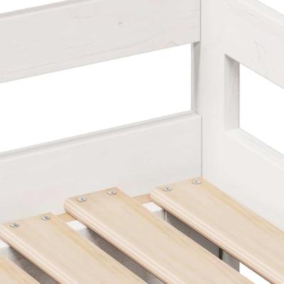 Slaapbank met lades 90x200 cm massief grenenhout wit