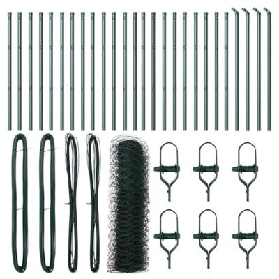 VidaXL Afrasteringspaal groen 50 x 0,6 m (50 mm gaas) staal en pvc