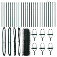 VidaXL Afrasteringspaal groen 50 x 0,6 m (50 mm gaas) staal en pvc - thumbnail