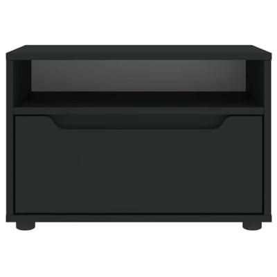 Tv-meubel VISNES 60x40x38 cm bewerkt hout zwart Tv-meubel VISNES 60x40x38 cm bewerkt hout zwart