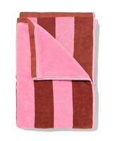 HEMA Strandlaken 90x180cm velours strepen (bruin) - thumbnail