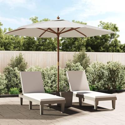 VidaXL Parasol met houten paal 299x240 cm zandkleurig VidaXL Parasol met houten paal 299x240 cm zandkleurig