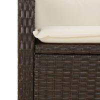 9-delige Tuinset met kussens poly rattan bruin - thumbnail