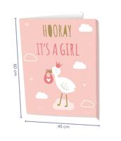 Raambord &apos;Hooray Baby Girl&apos; (60x45cm) - thumbnail