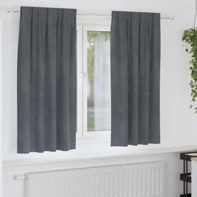 VidaXL Verduisterende gordijnen 2 pcs lichtgrijs 140 x 175 cm fluweel