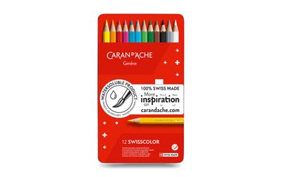 Kleurpotloden Caran d&apos;Ache Swisscolor aquarel 12 stuks assorti