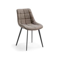 Kave Home Adam eetkamerstoel kunstleer Lichtgrijs - thumbnail